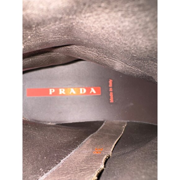 Prada Womens Boot AMPUTEE - LEFT SHOE ONLY - Sz 38 Beige Ankle Side-Zip Sporty - Picture 6 of 11